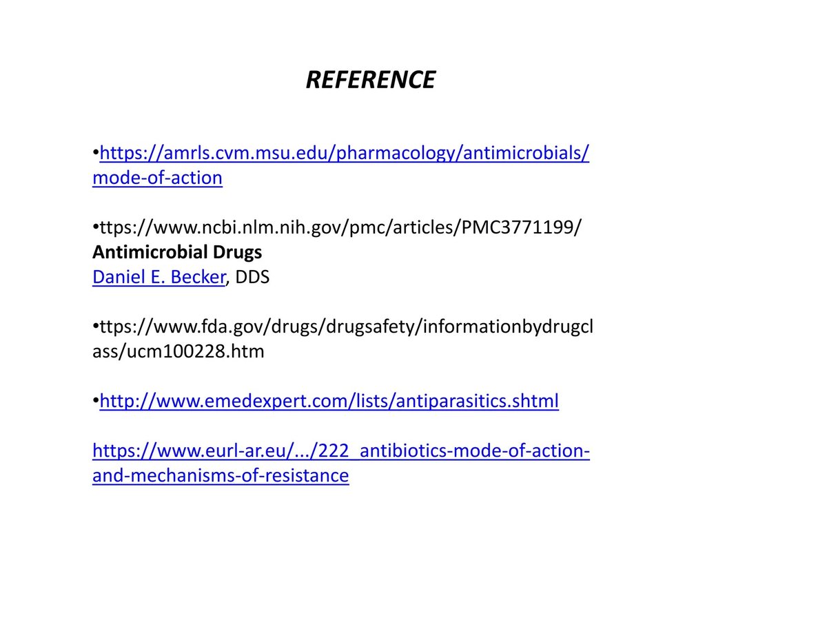 Mechanism of Action and Antimicrobial Spectrum of Antibacterial Drugs
